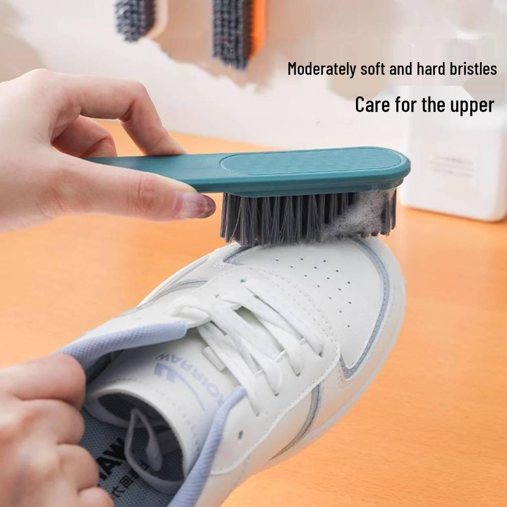 Long-Handled Universal Shoe Brush - Gentle On Shoes, Practical Hard Bristle Shoe & Laundry Cleaner