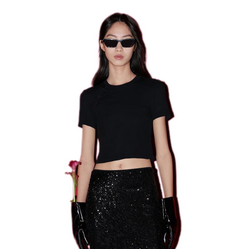 MO&Co. New Chinese Style Slim Fit Short Sleeve T-Shirt