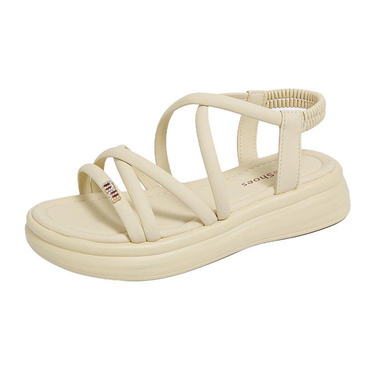 Roman sandals women's 2025 new summer wear fashion and high sense with skirt non-slip and not tired women's shoes