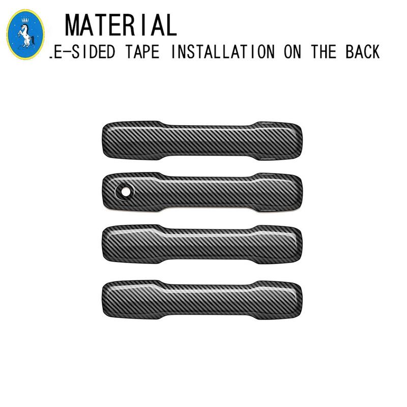 4PCS Carbon Fiber Car Styling Outside Car Door Pull Doorknob Handle Bowl Cover Trim ABS Accessories For Toyota Tacoma 2024 2025