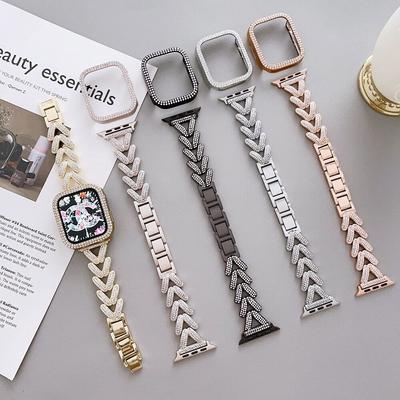 Strap for Apple Watch Ultra 2 Band Case for I Watch Band Series 10 9 8 7 6 5 4 3 42mm 46mm 41mm 45mm 49mm Metal Wristband Replacement for Women