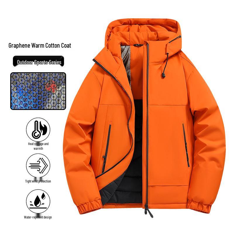 Unisex Baumwolljacke mit Kapuze, 25 Jahre, mit Graphen-Futter: Warm, Winddicht, Wasserdicht für Winter-Outdoor-Bekleidung