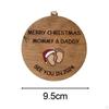 Christmas Hanging Wooden Sign with Ropes 9.5cm for Mommy And Daddy