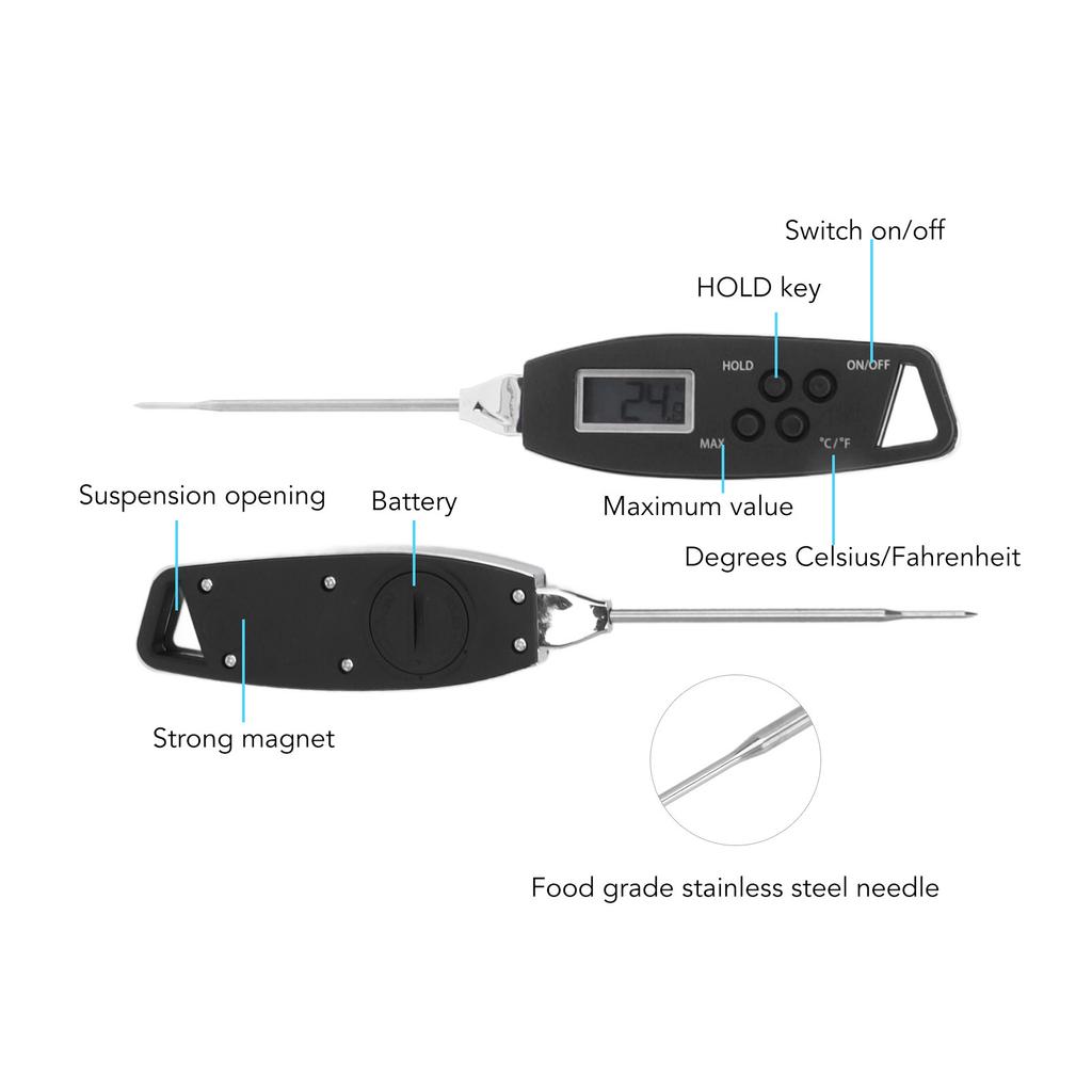 Digital Food Thermometer Accurate   Read Thermometer Kitchen Tool for Grilling Cooking
