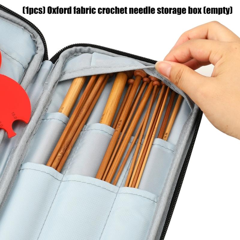 Knitting Needle Case Waterproof Oxfords Materials Multiple Compartment Craft Organizers for Travel and Home Use