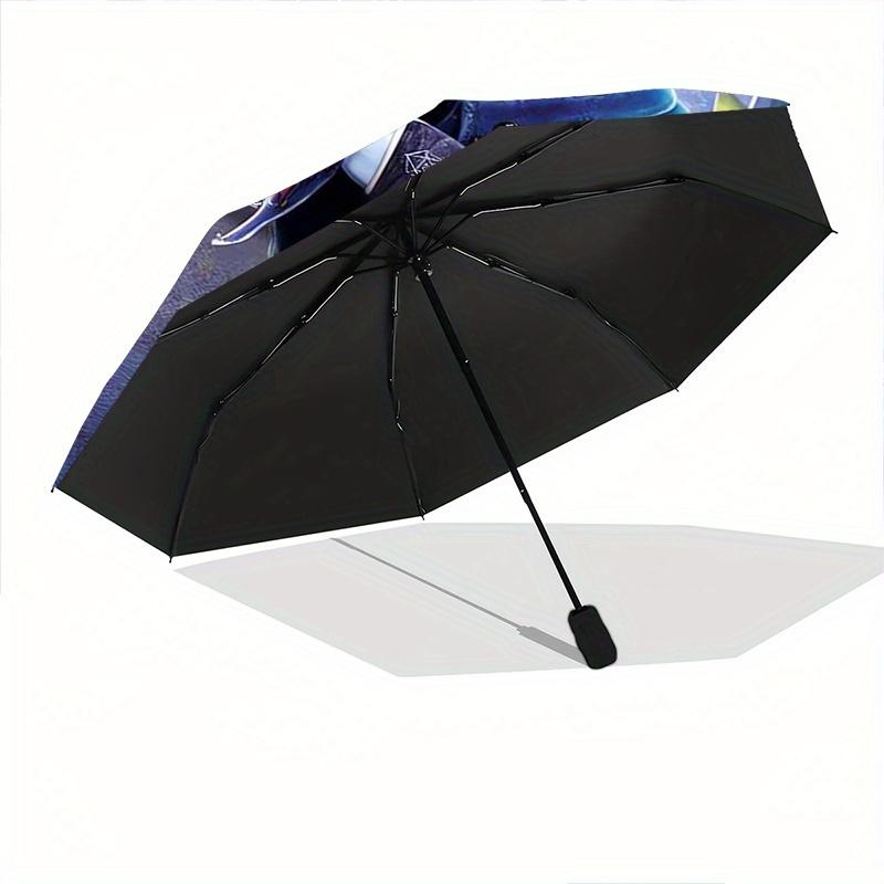Blue Elf Brothers Onward Automatic Opening and Closing Umbrella, Lightweight 3-Fold, With Cute Cartoon Characters, Suitable for Home, Outdoo