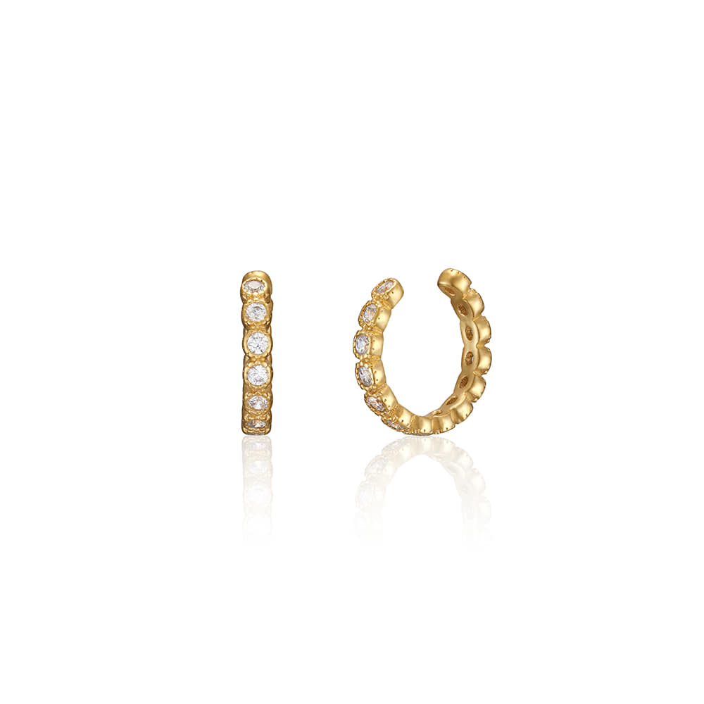 Lunne Silver Flower Dot Q Ear Cuff #Lse06