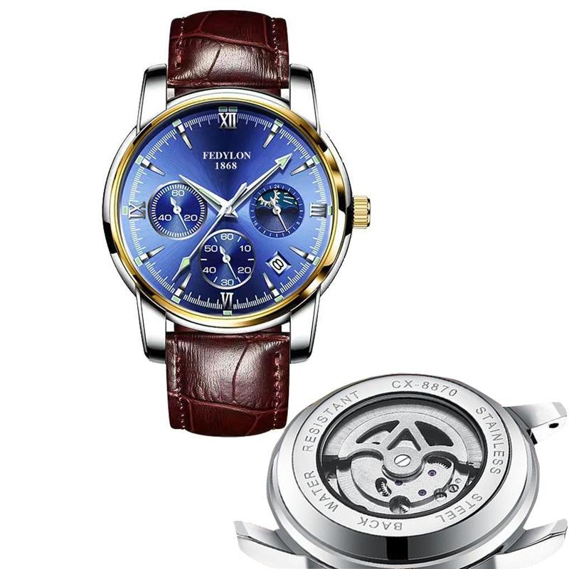 Ceas Mecanic Complet Automat pentru Bărbați, Rezistent la Apă, Luminos, Tourbillon Gol, Ceas pentru Bărbați, Ceas de Business la Modă