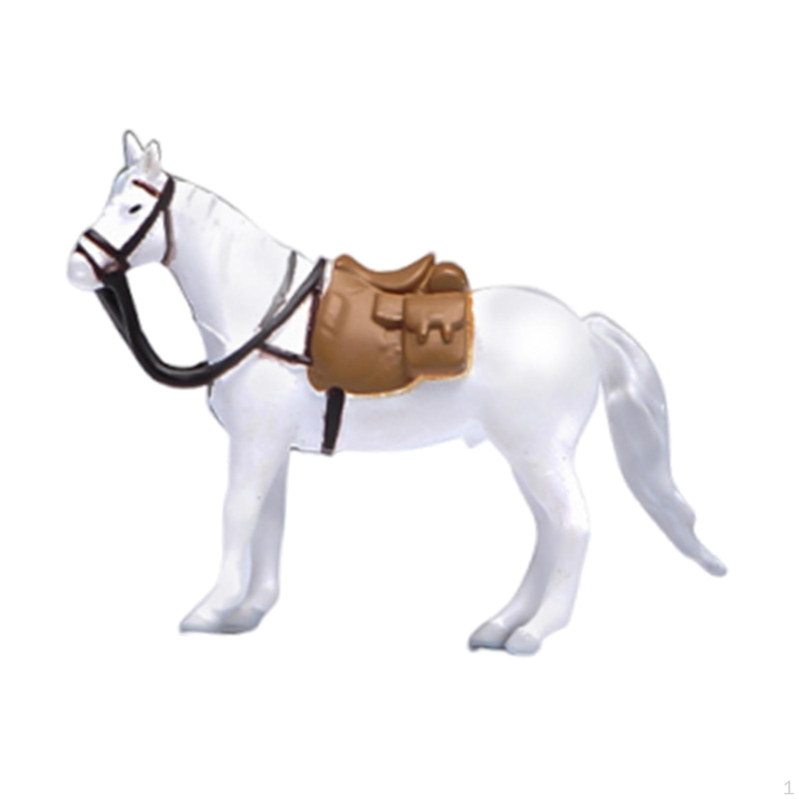 1/64 Модель Лошади Фигурка Сельскохозяйственного Животного DIY Макет Симуляция Раскрашенная Фигурка Смола для Сцены белый