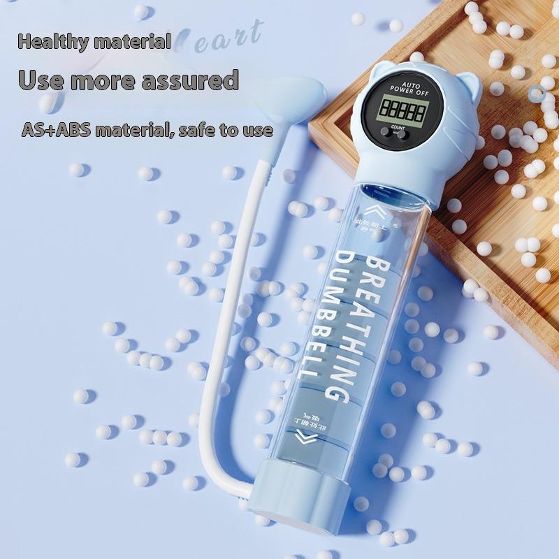 1Pc With Counter Counter Breathing Exercise Device Skin Improve Feature Adjustable Resistance Deep Breathing Dumbbell