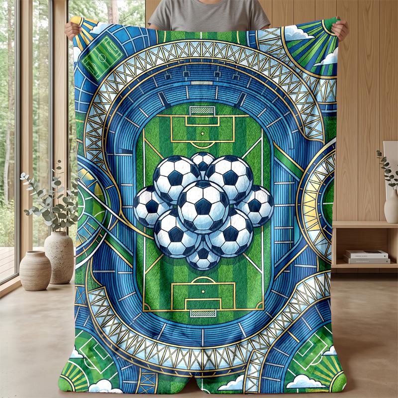 Soccer Skills Mastery Theme blanket Lightweight Warm Flannel Blanket Decorative Throw Blanket for Home Decoration
