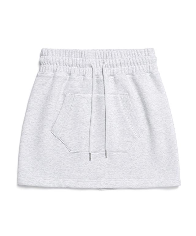 Odd Studio Front Pocket Sweat Mini Skirt - White Melange