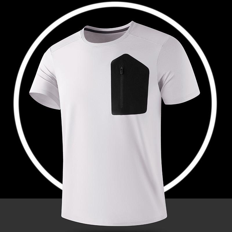 Men's Ice Silk Quick-Dry Cycling T-Shirt - High Elastic, Lightweight, Breathable, Short Sleeve, Round Neck Sportswear Top