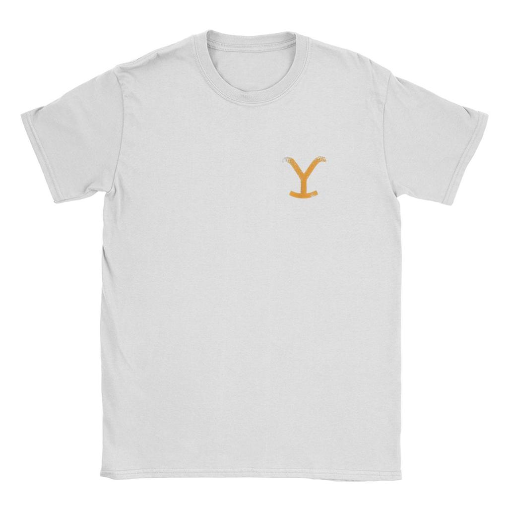 Yellow Stones Dutton Ranch Men's T Shirts Train Station US TV Shows Tee Short Sleeve Crewneck T-Shirts 100% Cotton Merchandise