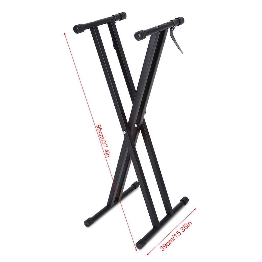 Portable X Style Keyboard Stand Double Braced Music Electric Organ Holder Adjustable Height