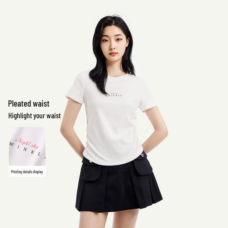 FivePlus Women s Slim Fit Ruched Short Sleeve T-Shirt XL