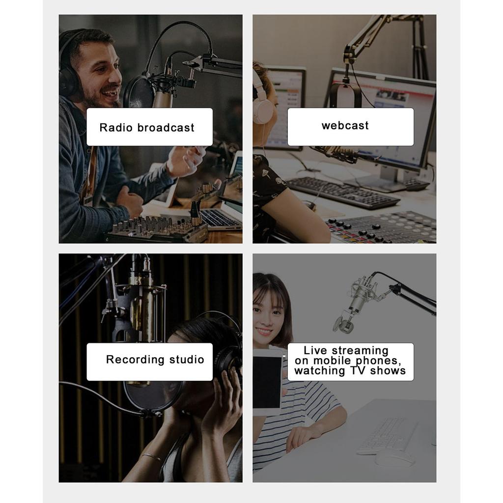 60mm Microphone Shock Mount, High Sound-Isolating Microphone Clip Holder Mount, Anti-Vibration Microphone Shock Mount for Broadcast and Recording