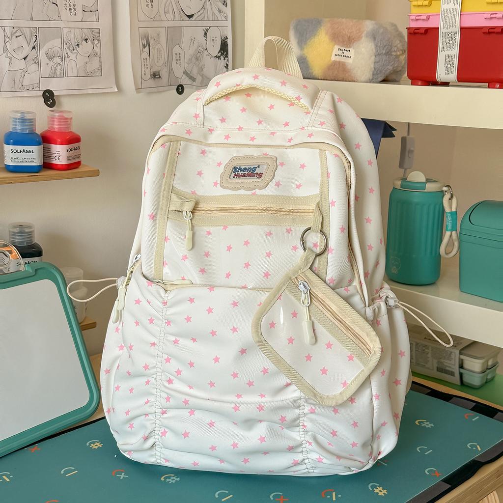 Schoolbag Korean Ins Wind Backpack Female Niche Design Star Large Capacity Junior High School Bag Girl Student Versatile Backpack