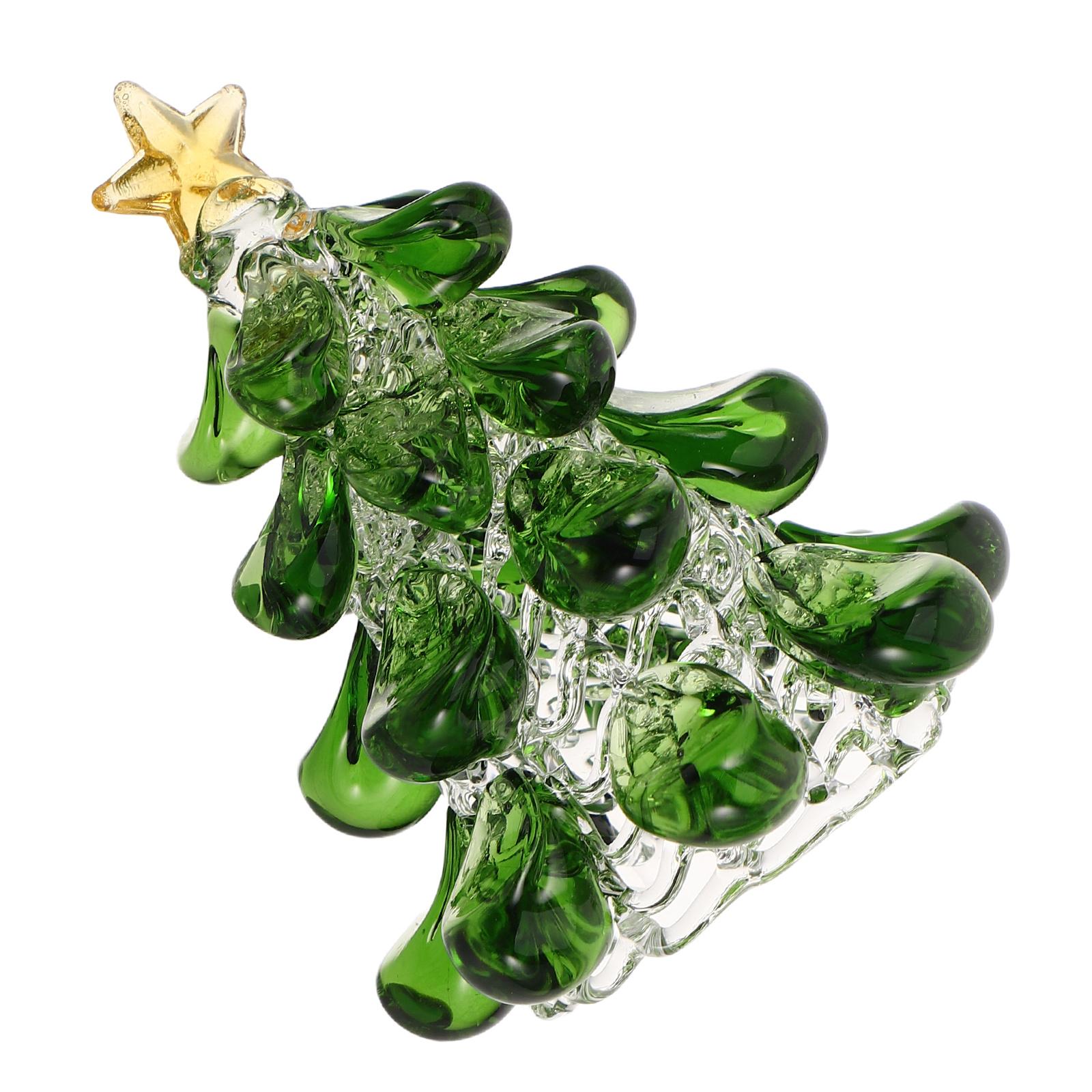 

Mini Crystal Christmas Tree Paperweight Topper Decorative Tabletop Holiday Centerpiece Clear Glass Xmas Tree other