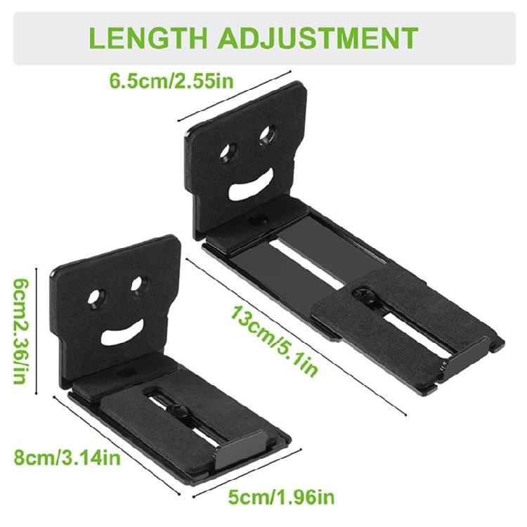Speaker Slide Rail Heavy Duty Metal Construction Adjustable Soundbar Mount For Home Cinema