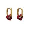 Delicate Red Heart Shaped Hoops Sweetheart Hoop Earrings Versatile Accessory for Daily Wear Parties and Celebration