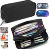 1PC Large Capacity Pencil Pouch,Double-Zipper Design,Office Stationery Organizer & Multi-Purpose Storage,Pen Case for Student.