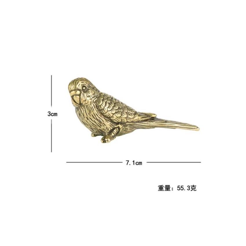 1 Pcs Antique Solid Brass Magpie Figurine - Cute Tea Pet Bird Décor for Office Desk Vintage Handcrafted Collectible Ornaments