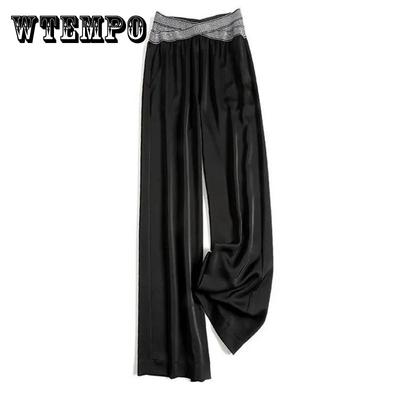 Flared Pants Plus Size Loose Casual Trousers High Waist Fashion Baggy Women Bottoms