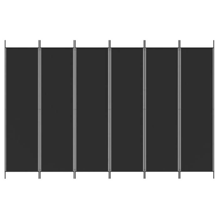 VidaXL Room Divider 6 Panels Folding Room Separator Privacy Screen Partition Living Room Decoration Black 350193