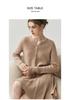 Women's Solid Color Cashmere Cardigan - Round V-Neck, Single-Breasted Wool Sweater for Autumn/Winter.