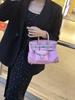 2025 Haute Couture Cargo Birkin Canvas Patchwork Women's Small Handbag with Wide Shoulder Strap