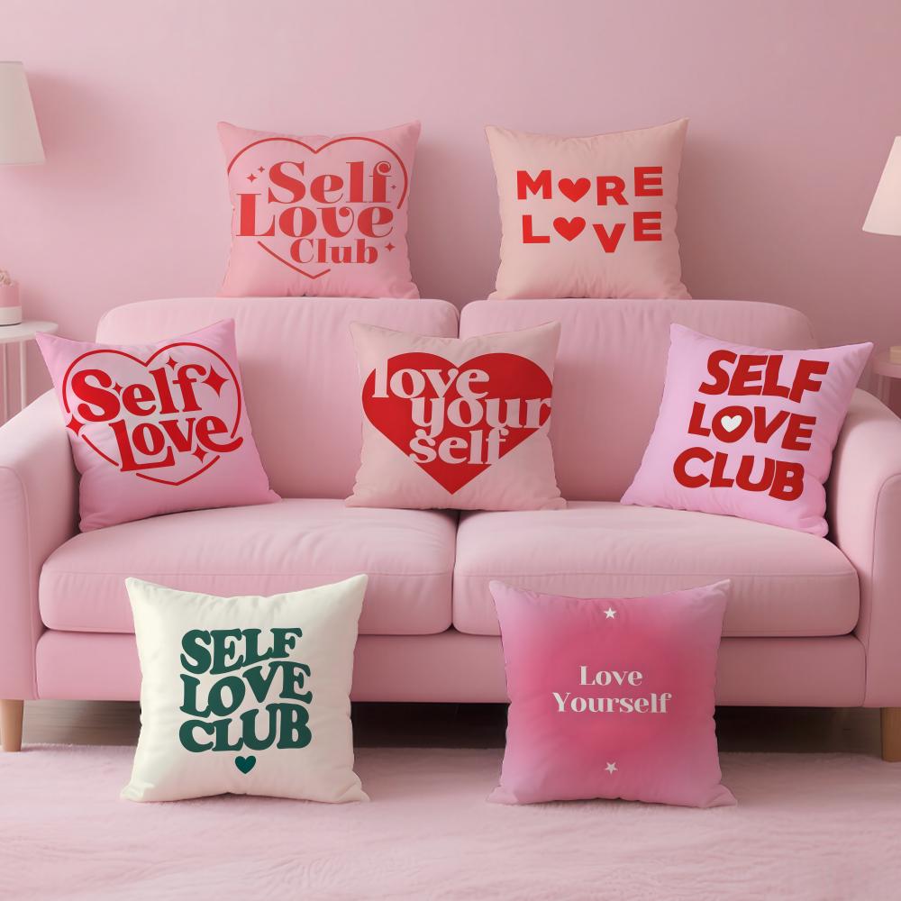 Love yourself love life Cushion Cover Pillow Case Soft Friendly Fabric Concealed Zipper