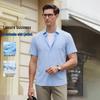 POLOMEISDO Men's Solid Short Sleeve Anti-Wrinkle Shirt