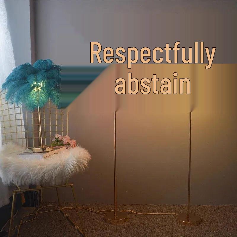 

Ostrich Feather Atmosphere Lamp - Luxury Floor Lamp for Living Room, Bedroom, or Bedside. LED Three-Color