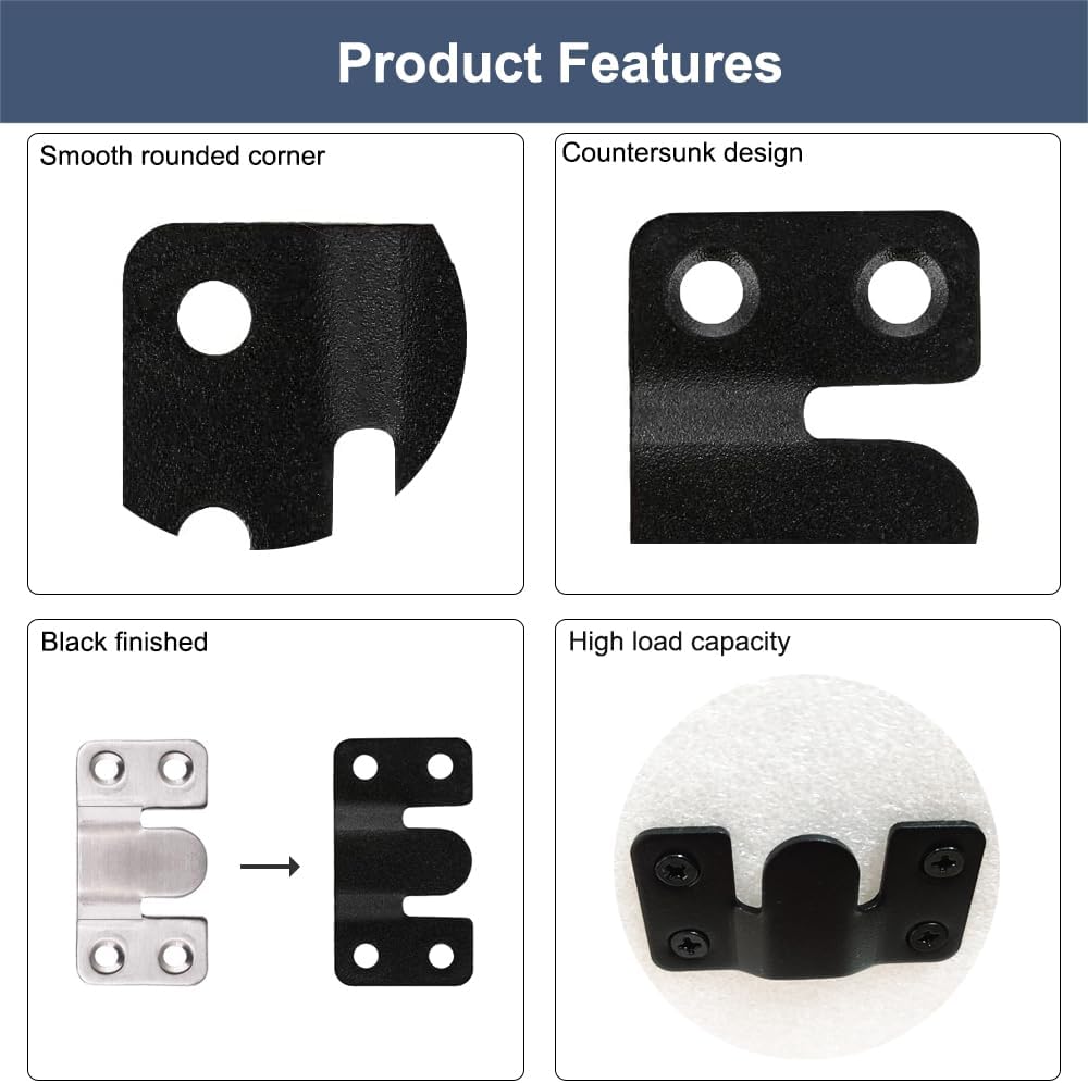 Pack of 8, Stainless Steel Mountain Character Hanging Buckle Insert Picture Frame Mirror Frame Gallery Pendant Connector Hanging Picture Buckle Bed