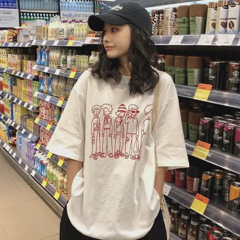 

Women s Apricot Short-Sleeve Loose Fit Korean Style T-Shirt XXL білий