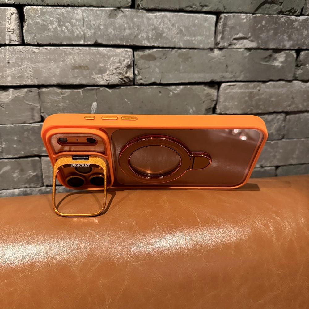 Fold Lens Stand Magnetic Holder Case For For Iphone 17 16 15 14 Plus 13 12 11 Pro Max Air Transparent For Magsafe Acrylic Hard Cover