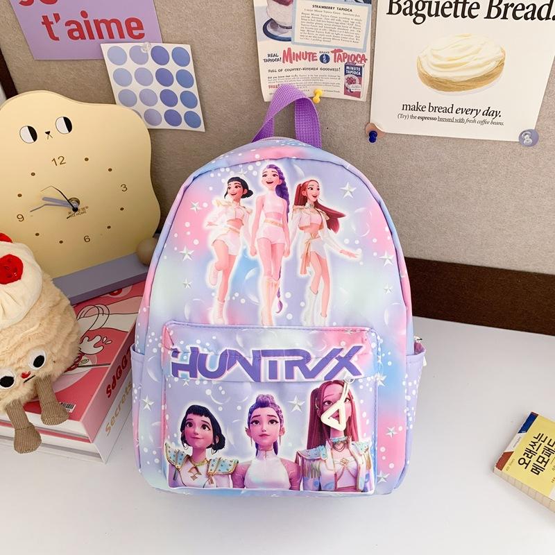 תרמיל ורוד קל 10 אינץ' KPop ציידי שדים Rumi Mira Zoey HUNTR/X Saja תיק בית ספר לבנים ובנות גן Moch