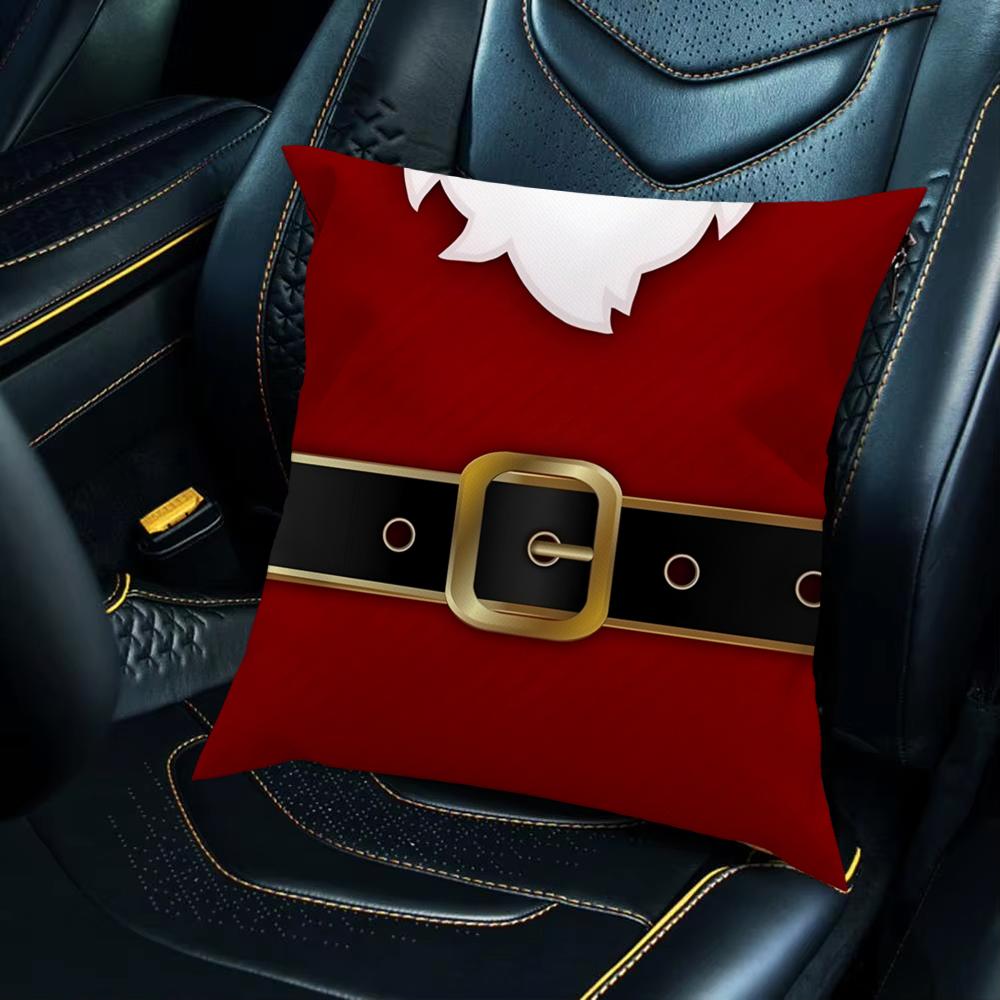 Santa Claus Pillow Case For Car Sofa Decorative Home Double-sided Print Plush Square Throw Pillow Cushion Cover