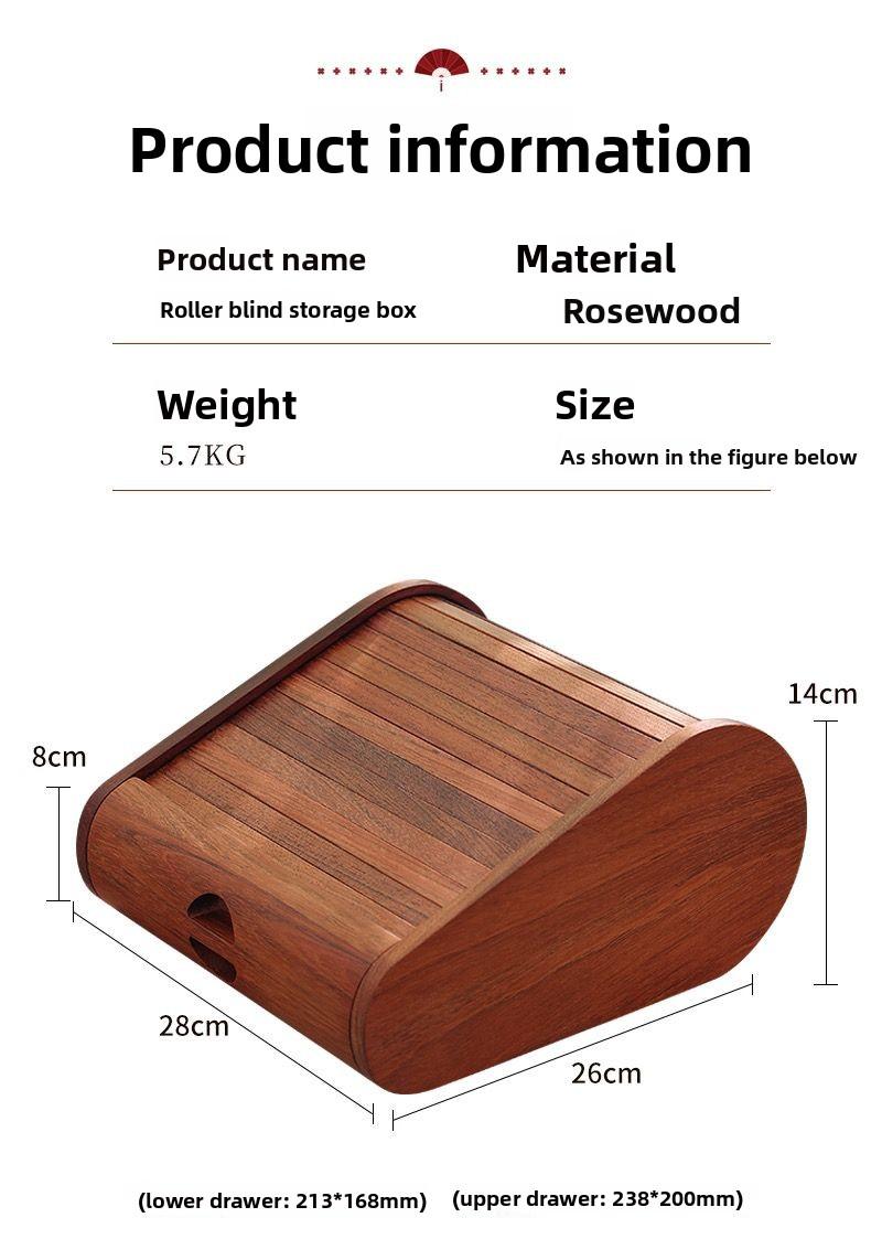 

BEPAN Rosewood roller shutter pull-out storage box with mortise and tenon structure, jewelry, collectibles and bracelets storage box