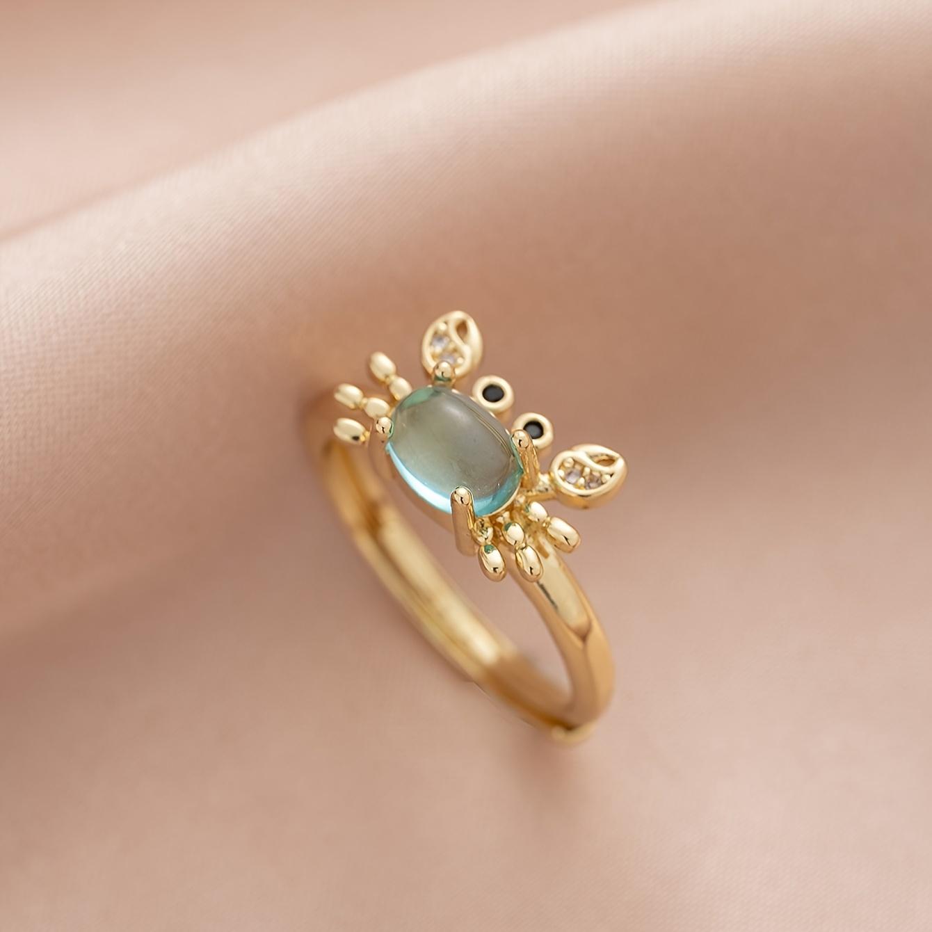 

1PC Lady Ring, Exquisite Mini Cute Crab Adjustable Ring, Party Daily Jewelry Accessories, Gifts for Friends золотой