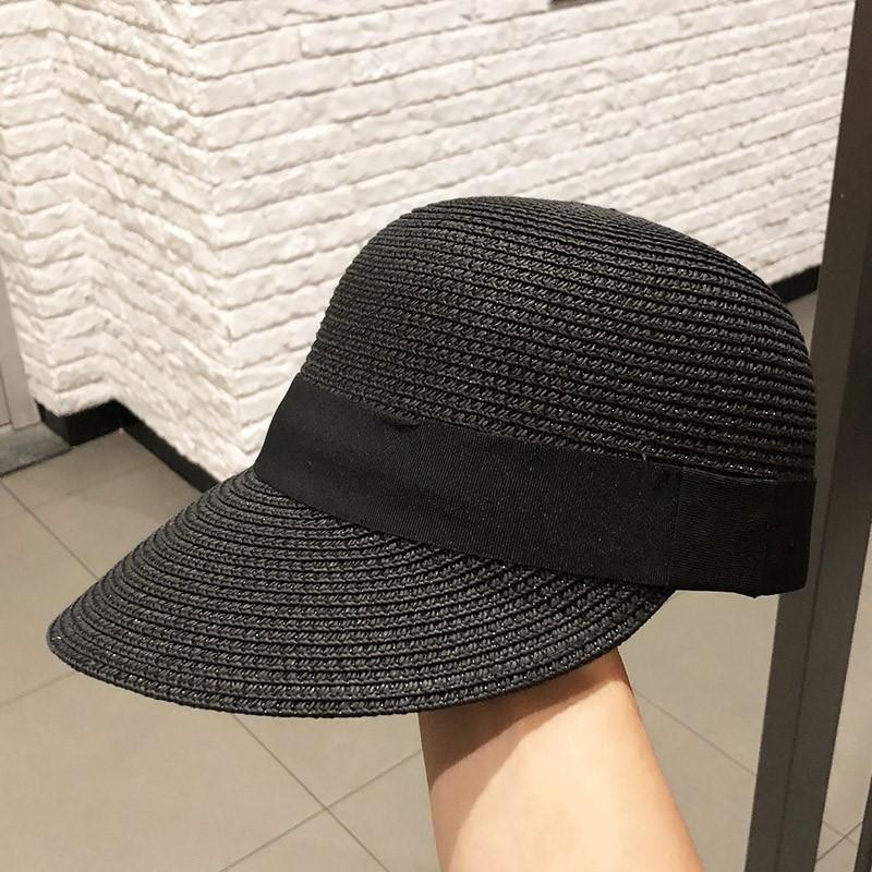 Elegant Straw Equestrian Hat Women's Spring and Summer Shade Cap Holiday Beach Sunscreen Straw Hat
