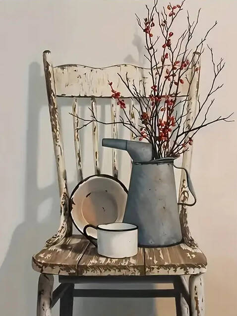 Oil Painting By Numbers Flower Chair Coloring By Numbers Vase Digital Painting Daisy Canvas Handpainted Coloring DIY Kit Gift