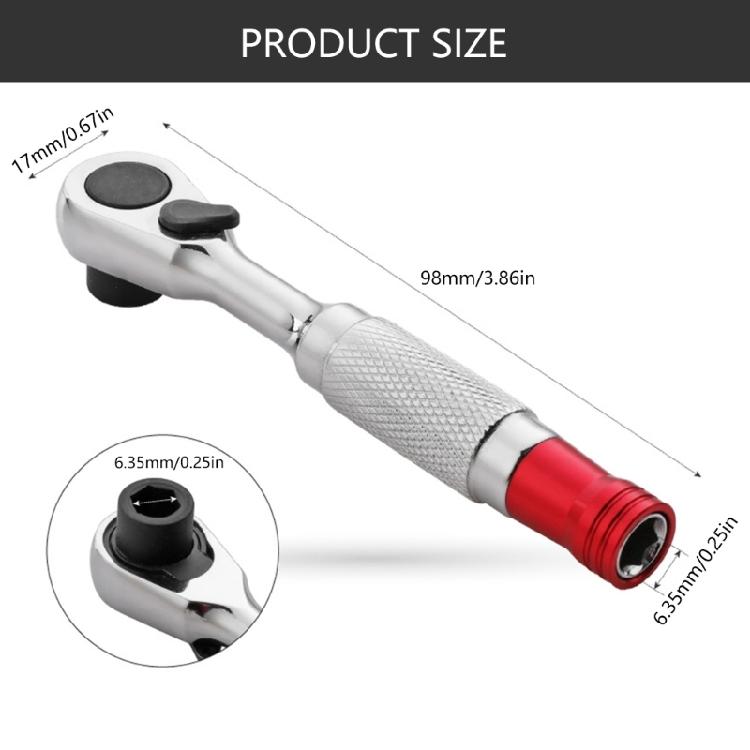 1/4" Drive Ratchet Handle 100Nm Torques Capacity Corrosion Resistant Steel Construction Easy Carrying Design
