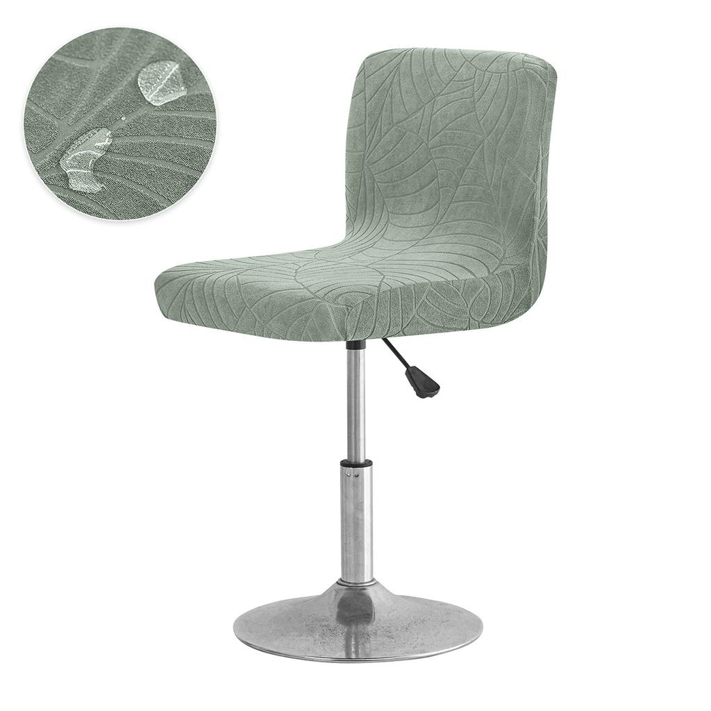 Solid Color Leaf Jacquard Bar Chair Cover Non-slip Short Back Bar Stool Seat Covers Slipcover Dining Chair Case Stolebetræk 1PC
