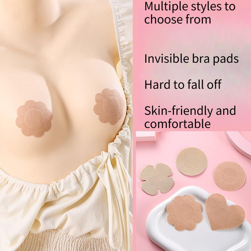 30 Stück ultra-dünne Einweg-Milchpflaster - atmungsaktives Vliesmaterial, Anti-Aufwölbung Design, runde und florale Form, nahtlose Modeaccessoires