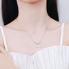 925 Sterling Silver Clavicle Chain Women 'S 8mm Freshwater Pearl Mozang Stone Necklace