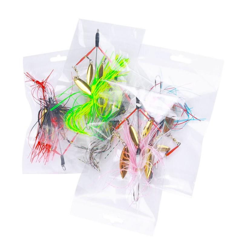 Multi-Blade Rotating Spinnerbait With Weedless Hook Bass Pike Fishing Lure 13cm 22g