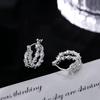 925 Sterling Silver Double Layer Crushed Earrings: Niche Design 2025, High-End Women's Stud Ornament