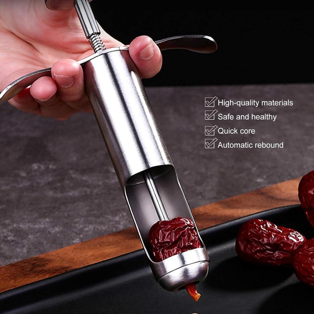 Red Dates Hawthorn Seeds Removing Tool, Reusable Grapes Seeds Removing Tool Stainless Steel Fruit Core Remover Tool for Red Dates Hawthorn Grape